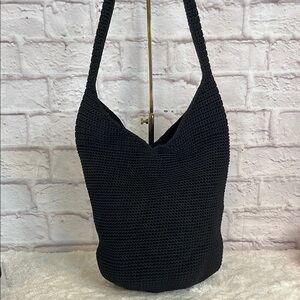 “THE SAK Black Crochet Shoulder Bag